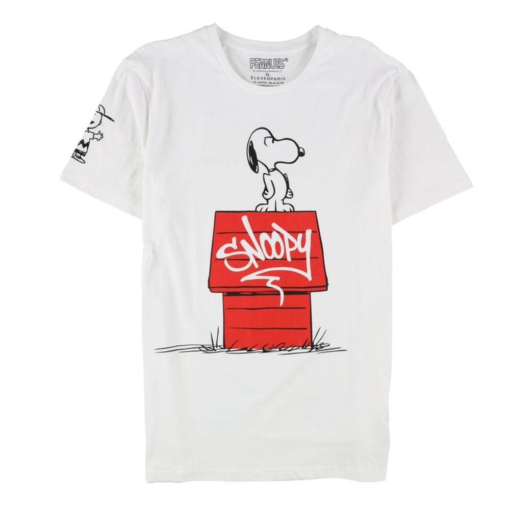 Elevenparis Mens Snoopy House Peanuts Graphic T-Shirt, White, L, DM